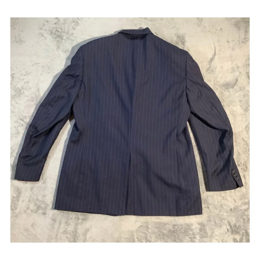Nautica Men's Pinstripe‎ Blazer Navy Wool Blend Size 42